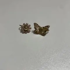 蝶と花モチーフのイヤリングセット