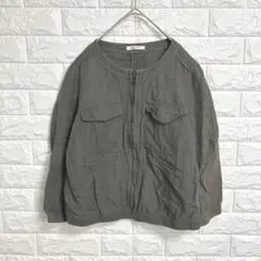 2525 シンプリシテェ ミリタリージャケット カーキ Ｍ ショート丈 羽織り