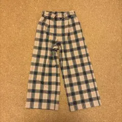 GU 起毛ワイドパンツ チェック　140