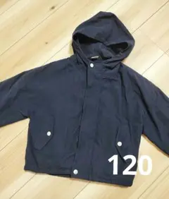 女の子　ジャケット　コート 120　ネイビー　フード付き