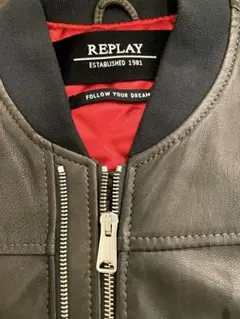 REPLAY リプレイ　レザージャケット　Ｌ　定価8万★美品のサムネイル