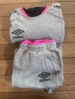 【Mサイズ】UMBRO ジャージ上下セット グレー ピンク セットアップ