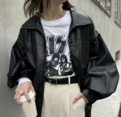 CIAOPANIC TYPYフェイクレザー2WAYスタンドブルゾン