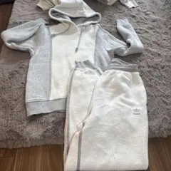 adidas グレー フリースパーカーSとM