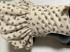 ハンドメイド★ベストハーネス☆ワンピース☆コーディロイ☆落書きハート柄☆フリル