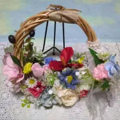 ウェディングリースブーケ　ブートニア2点セット　多色オリジナルリースブーケ　5