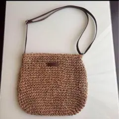 【未開封に近い】かごバッグ ブラウン ショルダー ストロー素材