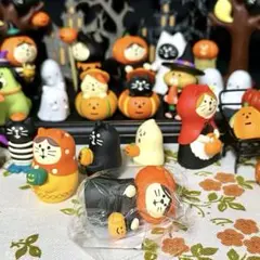 コンコンブル　かぼちゃかぶり猫1点　ハロウィン　ミニチュア　置物