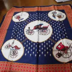 セリーヌ馬車デザイン シルクスカーフ 約86cm未使用