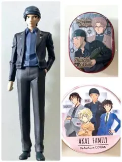 名探偵コナン キャラクターグッズ 赤井秀一 ミニフィギュア、 缶ケース