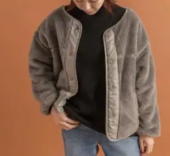✴︎美品✴︎アーバンリサーチサニーレーベル　モスグレーフリースボアジャケット