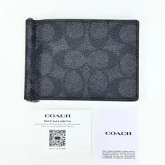 新品 COACH コーチ マネークリップ CY059 QBMI5 チャコールのサムネイル