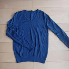 みん様　UNIQLO ウール長袖セーター M ブルー