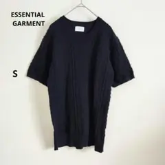 ESSENTIAL GARMENT S 春 夏 ネイビー 半袖 ニットTシャツ