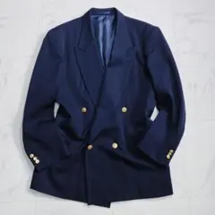 金ボタン/紺ブレ/テーラードダブルジャケット/XL