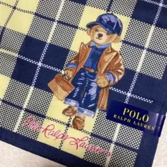 【新品紙タグ付】ポロラルフローレン 日本製ハンカチ ポロベア くま チェック柄