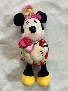 【2018年限定】ミニーマウス バースデーぬいぐるみ バッジ　キーホルダー