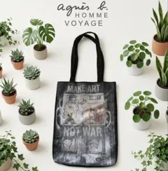 agns b. HOMME VOYAGE グラフィックトートバッグ ブラックのサムネイル