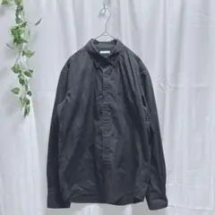 美品♡ 【ジーユー GU】 ブロードシャツ 長袖 (M) 黒 無地