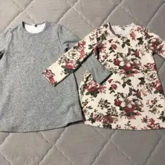 Bee des Bee　ワンピース チュニック　花柄　グレー