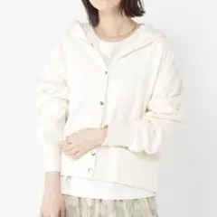 studioCLIP コンパクトスムースフードカーディガン スタディオクリップ