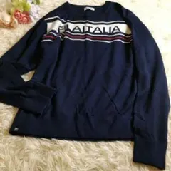 美品☆FILA GOLF　フィラゴルフ メンズセーター　ネイビーロゴ　リブ袖　Mのサムネイル