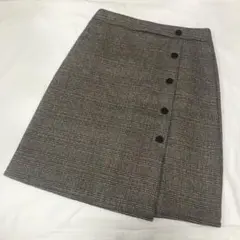 チェック柄タイトスカート　茶系