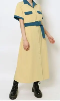 jouetie　ジュエティ　バイカラーボーリングシャツワンピース　Mのサムネイル