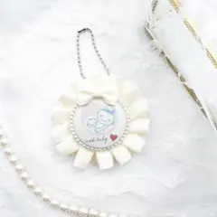 【両面にマタニティマーク有り‼️】マタニティロゼットキーホルダー♡クリーム色♡