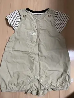 ボーダー柄Tシャツ付きオーバーオール