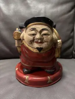 木彫り 大黒天 置物 七福神 木製 縁起物 骨董 明治時代 - メルカリ