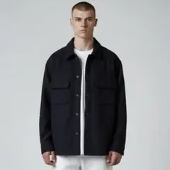 ユニクロ ネイビー オーバーシャツジャケット Lサイズ