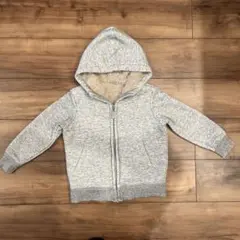 UNIQLO  ボアスウェットフルジップパーカー グレー / 110㎝