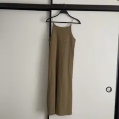 カーキ キャミソール ロングワンピース