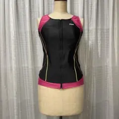 FILA スポーツ用水着上下タンクトップ 黒/ピンク