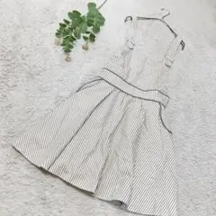 新品☆マジェスティックレゴン　ジャンパースカート　ストライプ　F　グレー