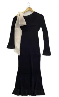 snidelショルダーリボンアシメニットワンピ