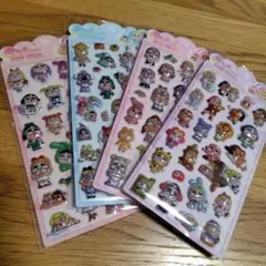 アニメキャラクター立体シール4枚セット