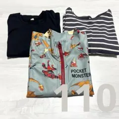 【110cm】男の子用 トップス3枚セット ポケモン羽織 他