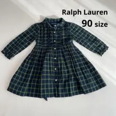 試着のみRALPHLAURENラルフローレン⭐︎キッズ　チェック柄ワンピース90