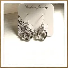 No.790 シルバーのデザインリングピアス　ハンドメイドピアス　イヤリング