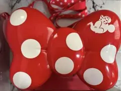美品★ ディズニー　リボン　ポップコーン　バケット　赤　ミニー