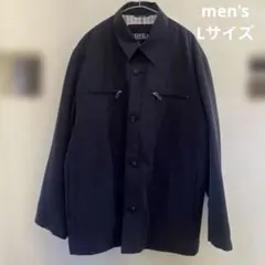 メンズ　L 長袖　ブルゾン　カジュアルジャケット　紺　ネイビー　内ポケットあり