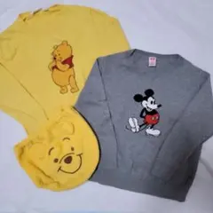 UNIQLOくまのプーさん110＆ミッキーマウス120 セーター&パンツセット