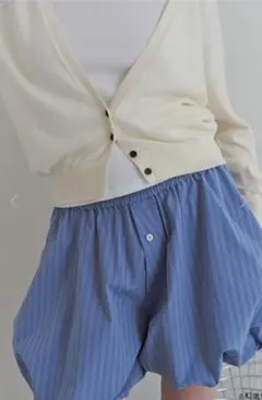 【新品】Machatt ストライプバルーンショートパンツ　36