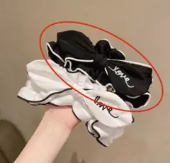 【Y様専用】ブラック　フリル　刺繍リボン　洗顔用ヘアバンド　韓国　ヘアアクセ