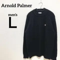新品✨アーノルドパーマー【Ｌ】ブラック ニット セーター 黒 長袖