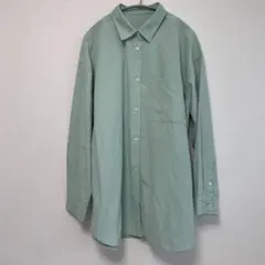 GU長袖シャツレディースXL くすみグリーン　ブラウス