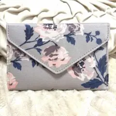 Cath Kidston 三つ折り財布 花柄 グレー キャスキッドソンのサムネイル