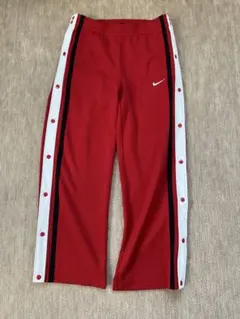 NIKEナイキトラックパンツサイドボタンレッド00's銀タグワイドシルエット